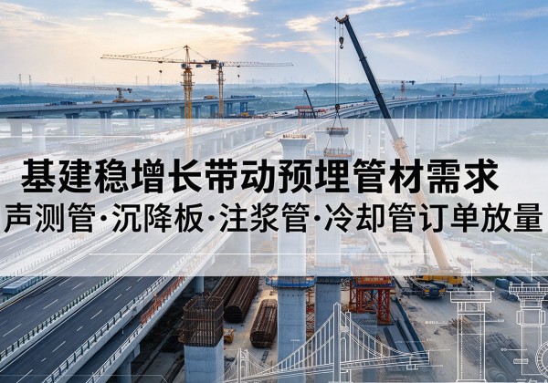 永乐群岛基建稳增长带动预埋监测管材需求，声测管、沉降板、注浆管订单持续放量